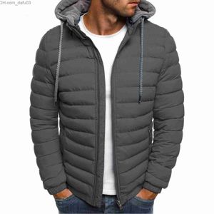 Men's Jackets Mens Jackets Winter Man Warm Jacket Solid Color Simple Fashion Light Coat Quilted Padded Outerwear Male Hoody Streetwear Z230731
