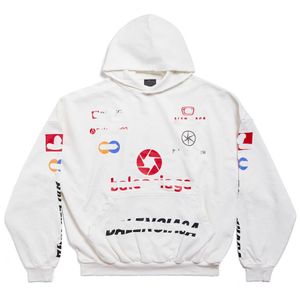 Mens Womens Top League Hoodie Oversized em branco médio velo unissex tamanho grande ajuste desgastado efeito de alta qualidade solto com capuz jumper tops roupas