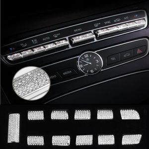 Car Center Console Control Knapp Knob Cover Trim Strips Sticker Accessories för Mercedes Benz C E Class GLC W205 W213 X253 CAR-ST243E