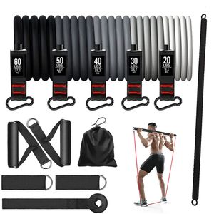 Resistance Bands 200lbs Resistance Bands Set with Fitness Bar Workout Gym Pull Rope Yoga Latex Tube Sports Elastic Exercise Equipment for Home 230727