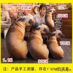 Cushion/Decorative 2023 HOT 3D Lifelike Animal Cute Bend Dog Printed Throw Funny Dog Head Cosplay Children Favorite Toy Cushion for Home R230727