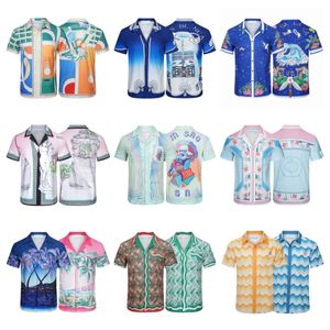 Casablanca camisa masculina camisas de grife casa blanca ajuste casual camisas masculinas populares polo roupas masculinas topquality vestido camisa tamanho M-3XL 19 cores a7