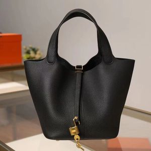 5a bolsas de ombro novas de couro real bolsa de balde bolsa de compras feminina bolsas de grife de alta qualidade corpo cruzado com trava picotin bolsa de compras