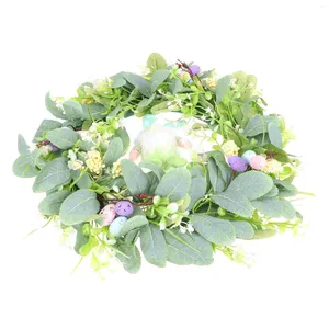 Decorative Flowers Green Leaves Easter Door Wreath Decor Home Pendant Hanging Garland Creative Outdoor Christmas Decorations