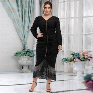 Casual Dresses Oversize Black Maxi Dress Plus Size Women Skirts Long Evening Party Muslim Clothing Office Outfits Robes Grande Taille