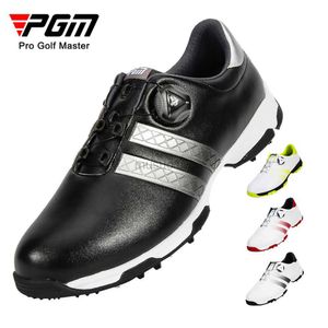 Other Golf Products PGM Men Golf Shoes Patent Anti-Slip Spikes Waterproof Breathable Quick Lacing Casual Sneakers Sports Training Golf Shoes XZ160 HKD230727