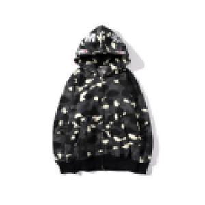 Bathing Ape Hoodie Autumn and Winter Men's Casual Night Glow Shark Spotted Thin Fleece Hooded Sweater Coat