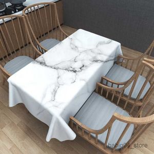 Tkanina stołowa marmurowa tkanina domowa duża antyfulingowa mata stołowa dekoracja domowa antyfuling piękna obrus R230727