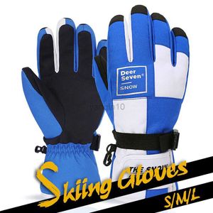 Ski Gloves GOBYGO Winter New Snowboard Ski Gloves Kids Adult Non-slip Touch Screen Waterproof Windproof Chilren Women Men Warm Snow Gloves HKD230727