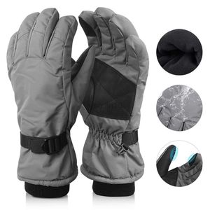 Ski Gloves OZERO Winter Snowboard Ski Glove Ultralight PU Leather Non-slip TouchScreen Waterproof Motorcycle Cycling Fleece Warm Snow Glove HKD230727