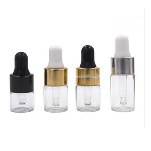 Flacone di profumo 1 ml 2 ml l contagocce ambrato mini flaconcino di vetro per olio essenziale display piccolo siero per contenitore per campioni marrone drop delivery he dh72x