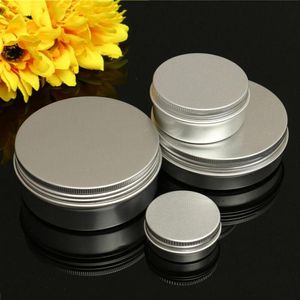 5-100ml Empty Aluminium Cosmetic Pot Jar Tin Container Box Screw Lid Craft176u
