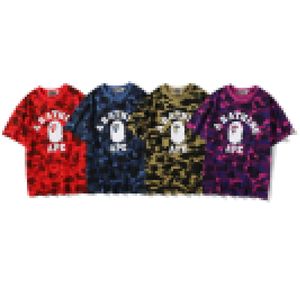 Купальная рубашка мода модная бренда камуфляж мультфильм мужская повседневная круглая шея свободная футболка с короткими рукавами