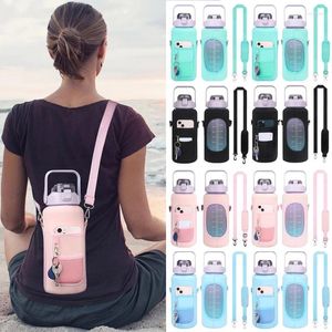 Wasserflaschen Tragbare Flaschenabdeckung Isolierhülle Tasche Tumbler 2L Hülle mit Riemen für Camping Outdoor Sport Trinkgeschirr