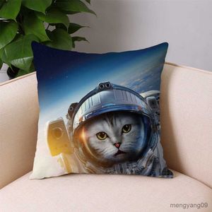 Cushion/Decorative Cosmic Blue Planet Cover Fantasy Astronaut Cover Decorative Home Soft Garden Chair Cushion Cover R230727