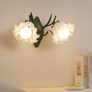 Wandleuchte, französisches rustikales Wohnzimmer, Blumen-LED-Lampen, hinterer Korridor, Gang, amerikanische Vintage-Schlafzimmer-Nachttischlampen