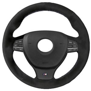 Alcantara Подличный кожаный рулевой рулевой крышку с ручным колесом для M Sport F10 F11 Touring F07 F12 F13 F06 F01 F02 M5 Covers202J