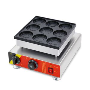 Food processing commercial electric cute smile face waffle maker baker machine