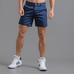 Mäns shorts Men's Casual Shorts Summer Slim Fit Sexig Golf Shorts Solid Color Pure Cotton Waterproof slitbeständiga last Shorts Male 230726