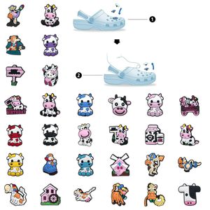 Shoe Parts Accessories Pattern Charms Shoes Slippers Decoration For Cross Milk Cow Charm Clog Drop Delivery Ot54I