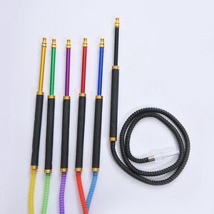 New Style 1.8M Smoking Colorful Telescoping Hose Non-slip Aluminum Handle Holder Mouthpiece Tip Portable Innovative Design For Bubbler Hookah Shisha Pipes Stem DHL
