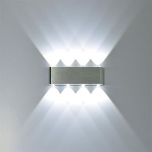 8W Modern Rectangle LED Wall Sconces Light Fixture Aluminium High Power 8 Led Up Down Wall Lamp Spot Light Stair Light 2PCS246R