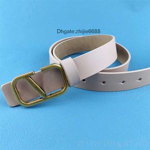 leather dressy belt for woman designer cintura brown valentino belts retro gold color V buckle ceinture 25cm jeans luxury fashion simple designer belt tre