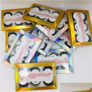 عناصر جمال الصحة الأخرى 3pairs/مجموعة مختلطية الأنماط 3D Mink Eyelashes Natural Soft False Eye Lashes Pack Pack Wispies Fake Extlj