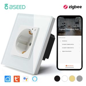 Smart Power Plugs Bseed zigbee Wall Sockets Power Smart Sockets Smart Life App Control Alexa Wireless Socket Eu Standard HKD230727