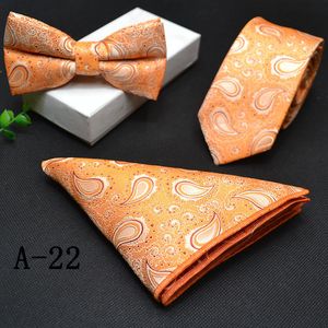 Ties Bow Ties Men's Formal Business Fashion Office Wedding Festival Annual Meeting Retro Style Threepiece Jacquard Pocket Scarf Bow Ti