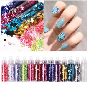 Adesivos Decalques 12 Cores para Garrafas Unha Glitter Pó Ultrafino Unha Lantejoula para Nail Art Flash Foils Amuletos Design Manicure Decorações Adesivo 230726