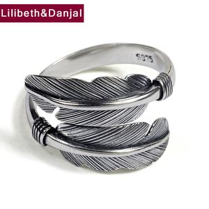 Bröllopsringar Feather Ring 100 Real 925 Sterling Silver Fine Jewelry Men Classic Japan Takahashi Thailand Women Fashion Hiphop Style Gr1 230726