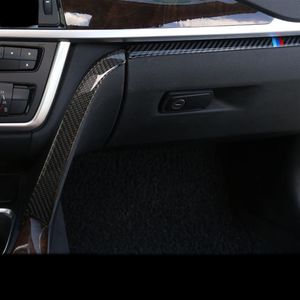Adesivo in fibra di carbonio Car styling interno Copilota Vano portaoggetti maniglia decorazione copertura trim Adesivi per BMW 3 Serie 4 3GT F30 F31 F263n