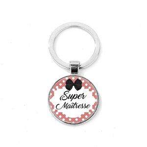 Keychains Lanyards New Super Maitresse Key Chain Ring Merci Mi Sweet Bow Po Keychain Men Women Jewelry Teachers Gift Drop Delivery F Dhn3R