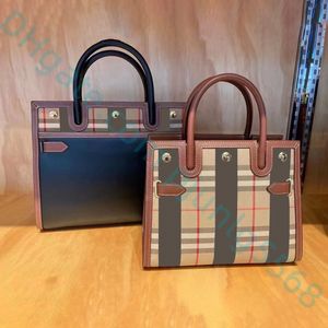 Lyxdesigner axelväskor titel handväska lady tote väskor två-ton väskor nitar totes check mönster voluminös kvällspåsar mode shopping väskor