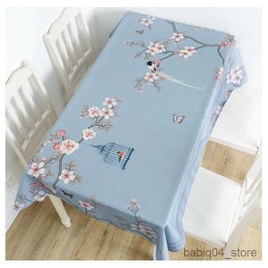 Table Cloth Waterproof TableCloth Rectangular Tablecloth for Wedding Party Hotel Table Cover with Plum Patterns Creative Tablecloth R230727