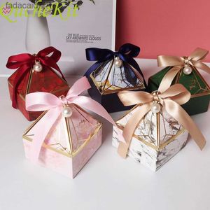 Gem Tower Bronzing Candy Box Confezione regalo di nozze Solo per te Confezione regalo di carta per caramelle al cioccolato per baby shower Event Party L230620