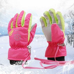 Ski Gloves Sport Waterproof Children Ski Golves Warm Baby Boy Girls Snow Mittens Fleece Outdoor Toddler Kids Glove Heated Mitten Clothes HKD230727