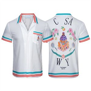 Casablanca Shirt Männer Designer-Shirts Casa Blanca Fit Casual Men Shirts Populäre Polo-Männer-Kleidung Topqualität Hemd Größe M-3xl 19 Farben Q7