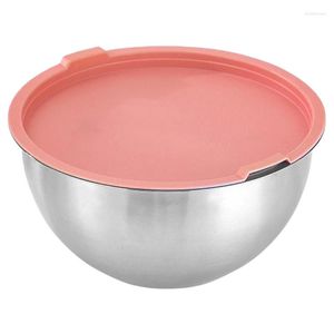 Bowls Stainless Steel Kitchen Cooking Mixing Bowl With Colorful Silicone Airtight Lid T21C