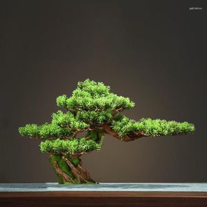 Dekorative Blumen, Heimdekoration, Topf, DIY, falscher Baum, Bonsai, Wohnzimmer, chinesischer Stil, Veranda, Landschaft, grüne Pflanze