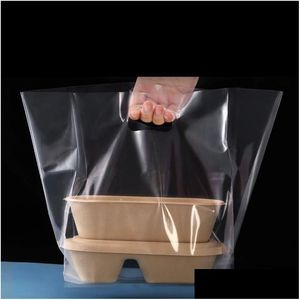 Verpackungsbeutel, transparente Verpackung, Kunststoff, Backen, Kuchen, Brot, Dessert, Lebensmittel, zum Mitnehmen, Drop-Lieferung, Büro, Schule, Unternehmen, Industrie, Dh2Bx