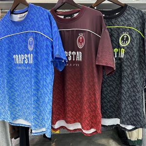 Utomhus T-shirts Gradient Football Jersey Short Sleeved T-shirt Men Kvinnor Högkvalitativ sport Snabbtorkning TEE 230726