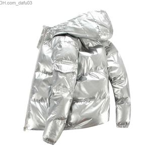 Herren-Daunenparkas, Herren-Daunenparkas, Winterjacke, Herren-Parka, glänzende Kapuze, warme Mäntel, Reißverschluss, hochwertige Jacken, Mantel dick, Übergröße, 220927, Z230727