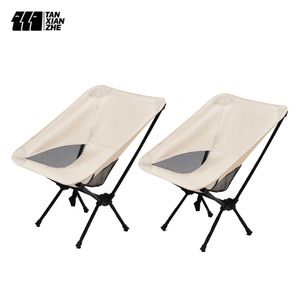 Camp Furniture TANXIANZHE Outdoor Portable Camping Chair Oxford Cloth Folding Lengthen Seat for Fishing BBQ Picnic Beach Ultralight Chairs 230726