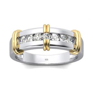 Fedi nuziali Szjinao Real 925 Sterling Silver Ring Women Promise Diamond Designer Luxury Gold Plated Dubai Jewellery 230726