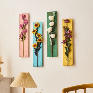 Decorative Objects Figurines Home Decor Accessories Macrame Hanging Dried Flower Wall Board Room Artificial Creative Pendants 230727