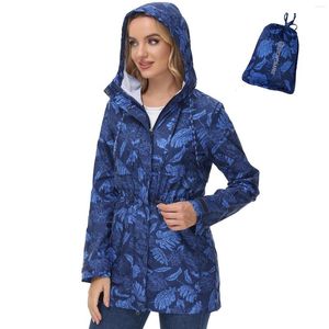 Giacche da caccia Lightbare Bright Women Rain Coat Leggero resistente all'acqua Ripstop traspirante Giacca a vento con cappuccio