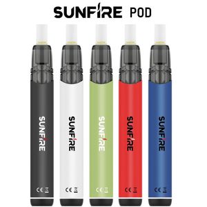 Autentisk Sunfire Pod Vape Pen E Cigarett Starter Kit 320mAh 2 ml tomma påfyllningsbara podsenheter med tillverkare av bottenlåsssystemet