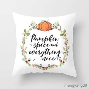 Yastık/Dekoratif 1pc Cartoon Pumpkins Baskılı Yastık Kapak Kapakları Ev Dekoru için Yumuşak Şeftali Cilt Çekyat için Dekoratif Kılıflar 45x45cm R230727